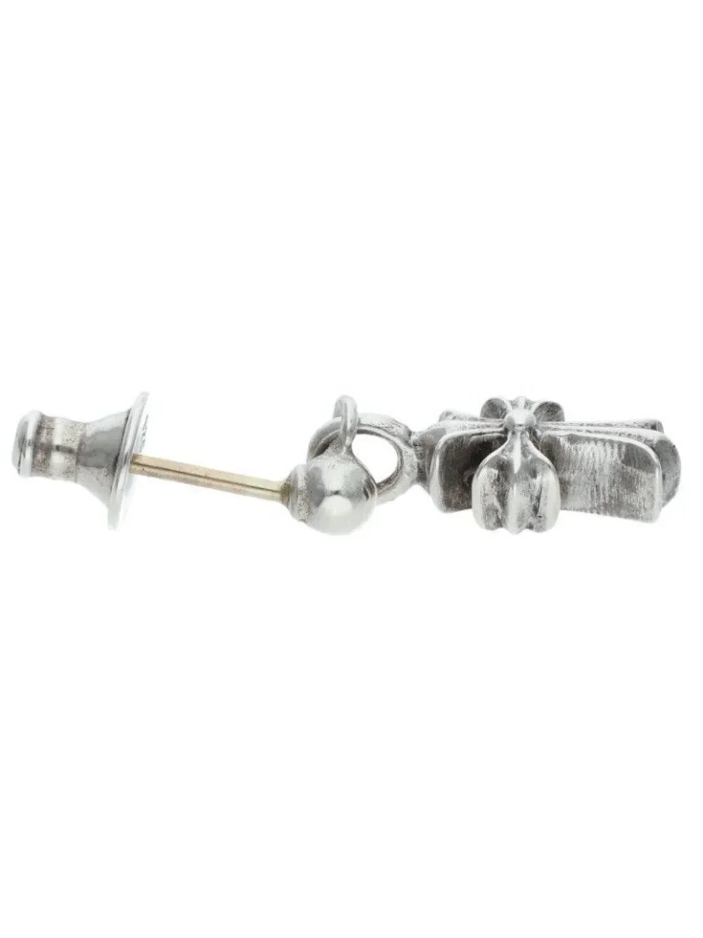 Chrome Hearts Drp Stck CH Crs Stack CH Cross Drop Silver Earrings